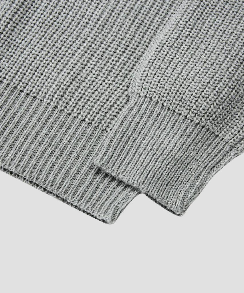 AGOD Crew Neck Ribbed Oversized Hacci Knit [Gray]