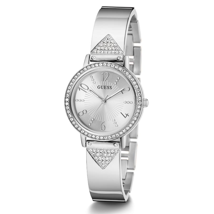 Watch Fashion Minimalist Elegant Silver Steel Diamond-Accented Bracelet Quartz Women's Watch GW0474L1