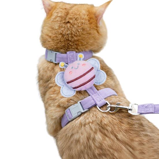 Kleine Biene Katzengeschirr Verstellbares Kätzchengeschirr mit Leine Süßes Bienen-Katzengeschirr für Kätzchen Erwachsene Katzen Sichere Spaziergänge im Freien
