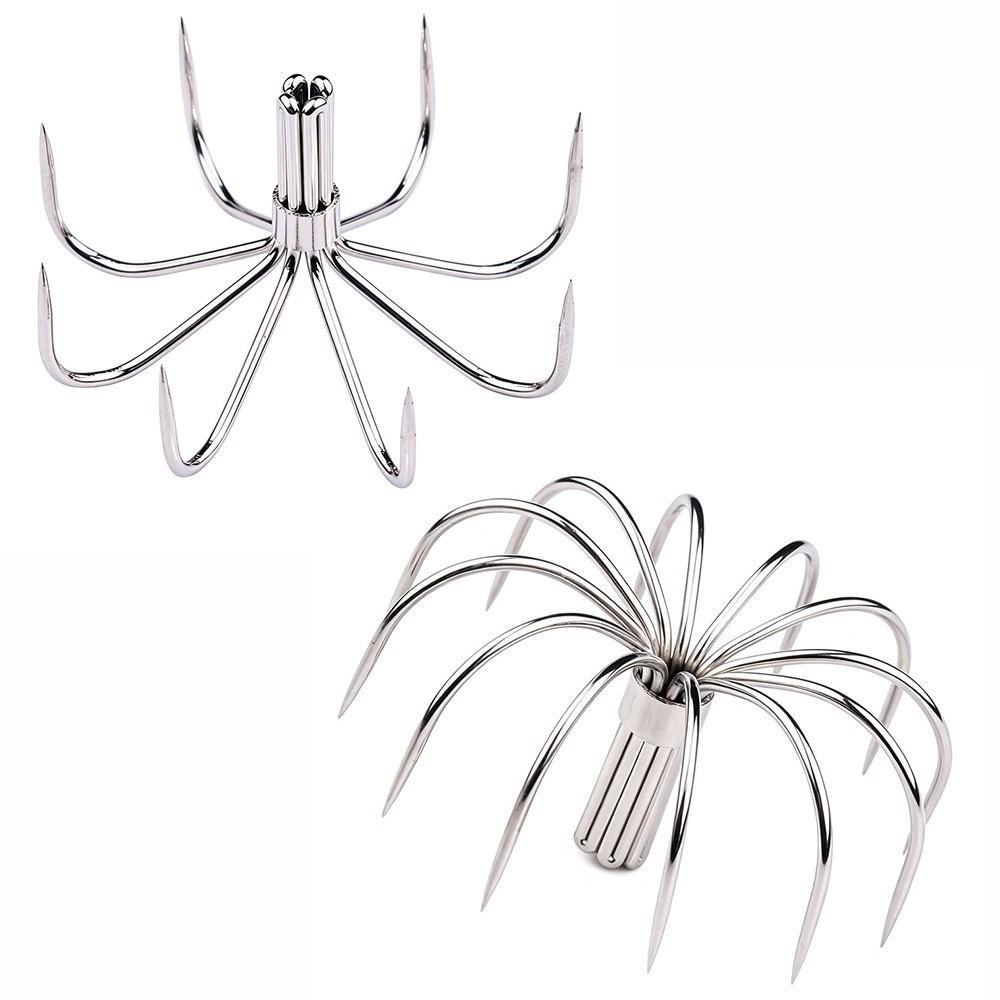 10pcs Pack Stainless Steel Squid Fishing Hooks 12 Claws Umbrella Needle Hooks  Octopus Lure Making