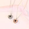 Silver Color Heart Stainless Steel Fastness Pendant Necklace for Women 100 Languages I Love You Choker Anniversary Lover Gift