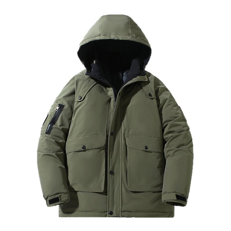 350 Jin Men's Extra Large Slimming Down Jacket - Plus Size Thickened Mid-Length Cotton Coat for Larger Sizes