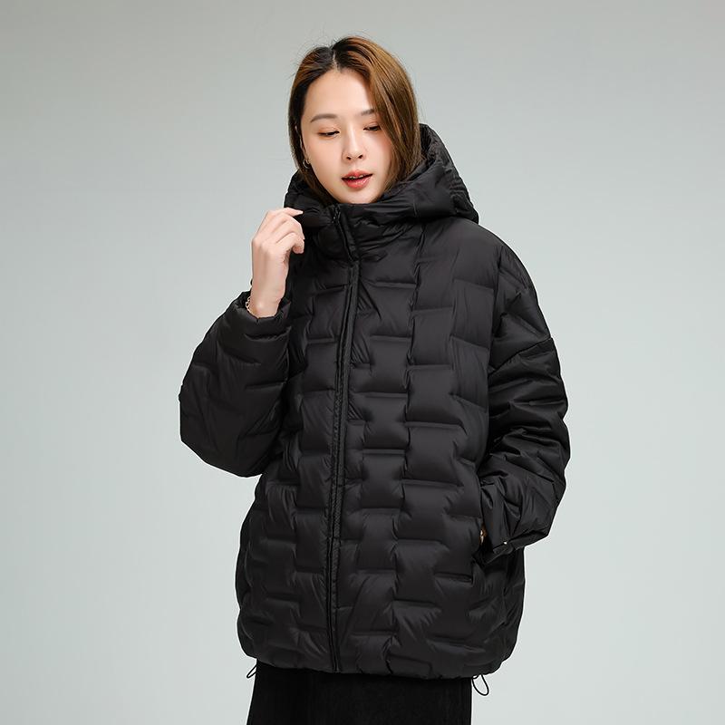 Doudoune Femme Décontractée Ample Oversize Automne Hiver Vêtement d'Extérieur Manteau à Capuche