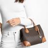 Michael Kors Galleria Mercer Stampa Floreale Vintage Color Block Logo a Lettere Tela Rivestita Borsa a Corno Borsa a Spalla Piccola 30F1GZ5S5B-BRN-ACORN