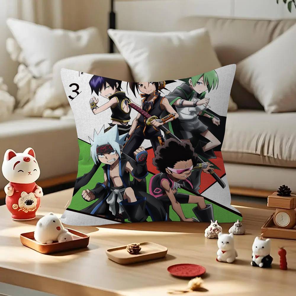 Anime Shaman King  Pillow Cushion Cover Pillowcase Living Room Sofa Home Decor Customized