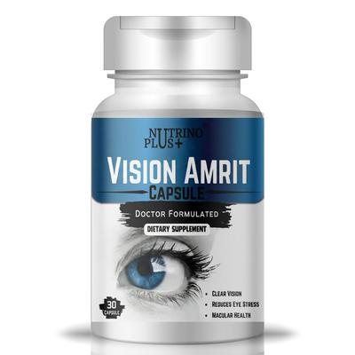 Vision Amrit Kapseln mit Lutein & Zeaxanthin | Augen-Gesundheitsergänzung mit Vitamin A, C & E | Unterstützt das Sehvermögen & den Augenkomfort | 30 Kapseln