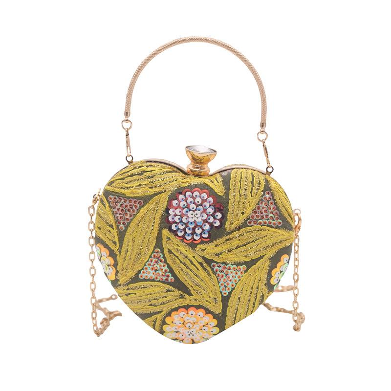 Fashion niche handbag, dinner textured love bag, versatile bright color design messenger bag жёлтый