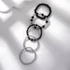 5Pcs Crystal Beaded Stretch Bracelet Set Dazzling Crystal Bead Bracelets Ornament for Personal Style and Gift Giving
