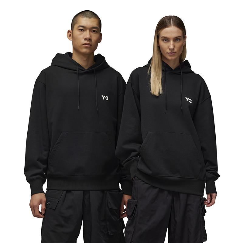 Y-3 X Real Madrid Collaboration Printed Long Sleeve Pullover Hoodie Unisex Hoodies Black IT3720