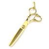 FZJ-38 Golden Bamboo Hairdressing Scissors Set: Straight, Serrated, Thinning for Salon.
