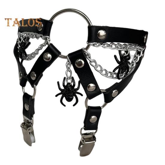 Women Harness Garter Leg Ring Rivet Fake Spider Decor Faux Leather Adjustable Punk Gothic Thigh Ring Cosplay Honeymoon Seductive Garter Belt Non-Slip
