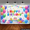 2D Bright Multicolor Happy Birthday Background Cloth for Party