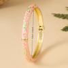 Sweet cloisonne spring open bracelet retro round four-leaf clover oil drop enamel bracelet