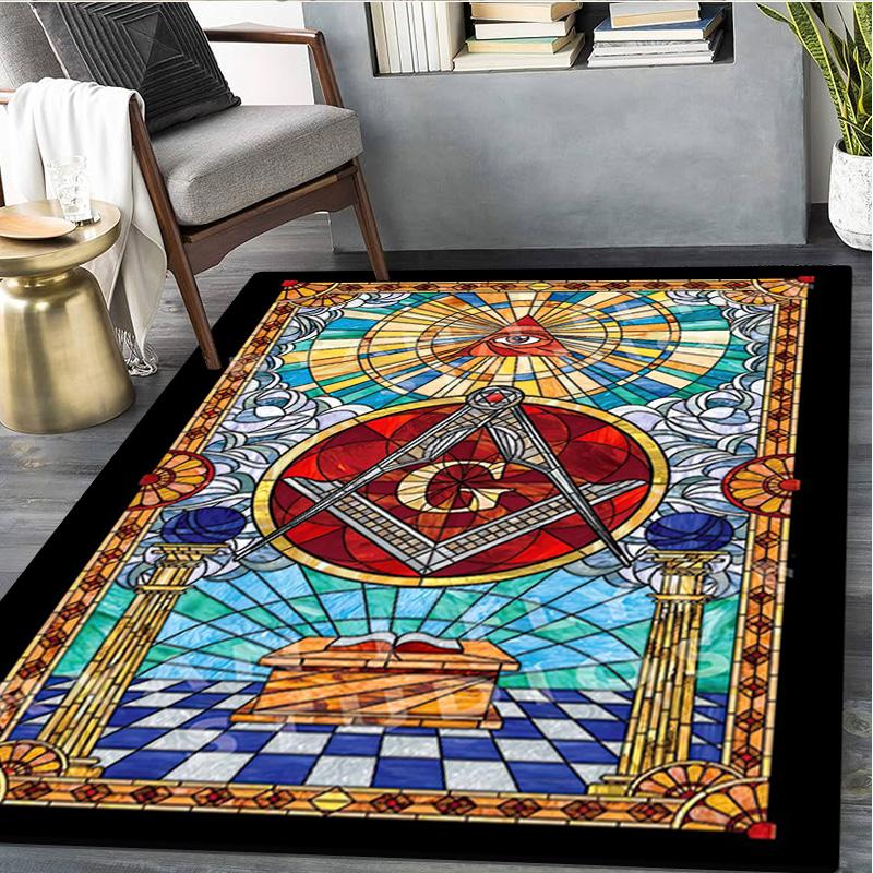 Freemason 1Pc Print Rug - home decoration Carpet For Living Room Bedroom Flooring Computer Chair Area Rug