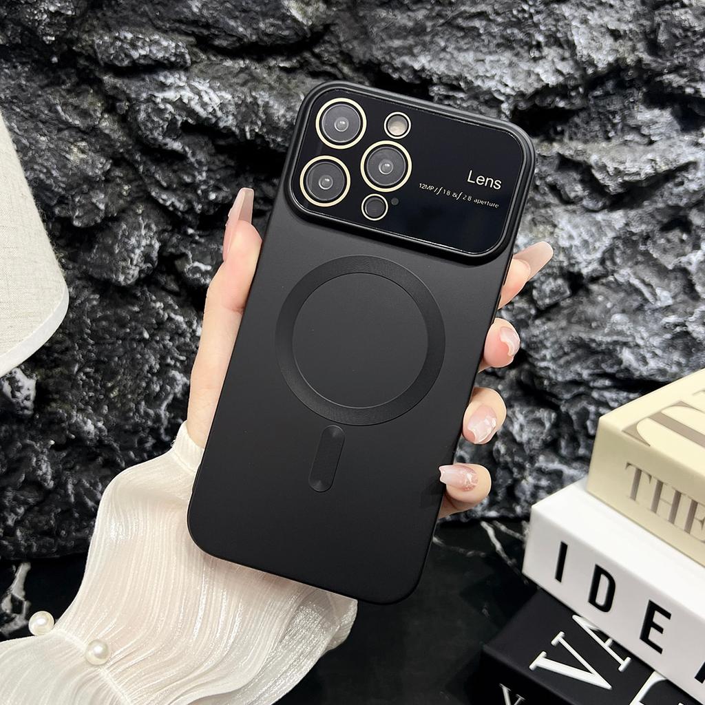 Luxury Solid Color Magnetic Soft Covers For iPhone 15 14 13 12 11 Pro Max Plus Large Camera Window Protection Magsafe Phone Case