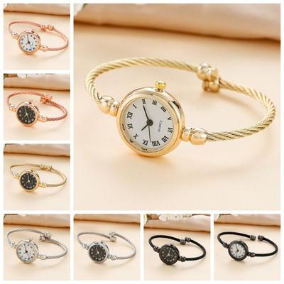 Retro Quartz Watch Alloy Wristwatch Chain Watches Casual Bangle Bracelet  Ladies