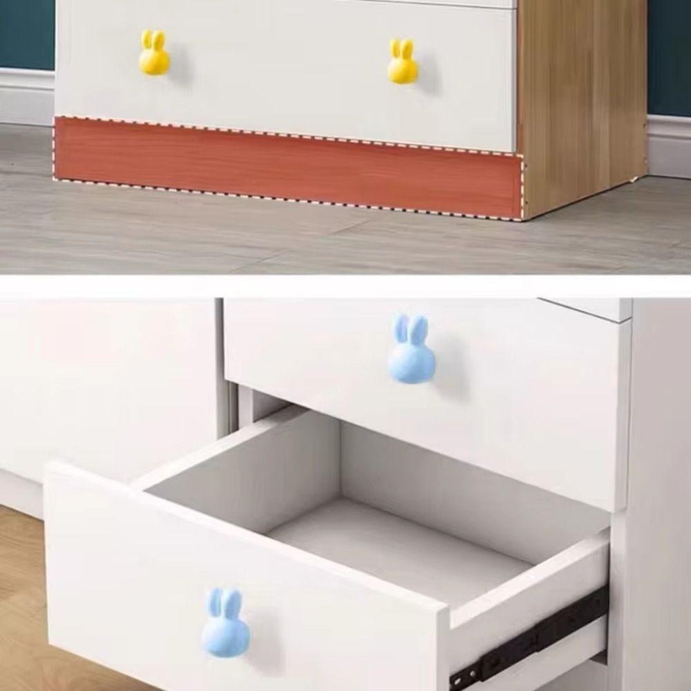 Solid Metal Thread Rabbit Knobs Rounded Soft Edges Cabinet Knobs Kids Room
