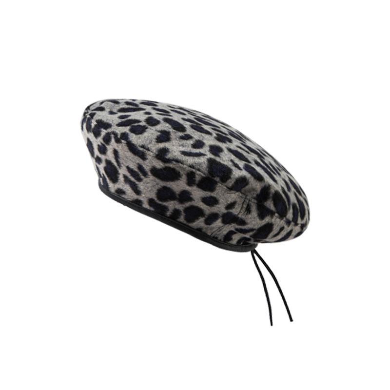 Leopard print beret children autumn and winter literary and simple bud hat niche retro personalized casual painter hat