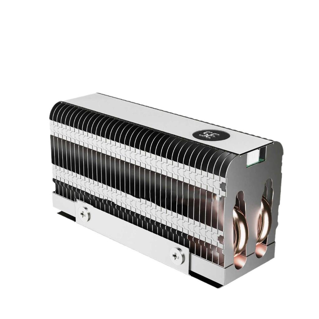 M.2 SSD Heatsink | Dual Copper Pipes | Temp Display | All-Aluminum | High-Efficiency Fan