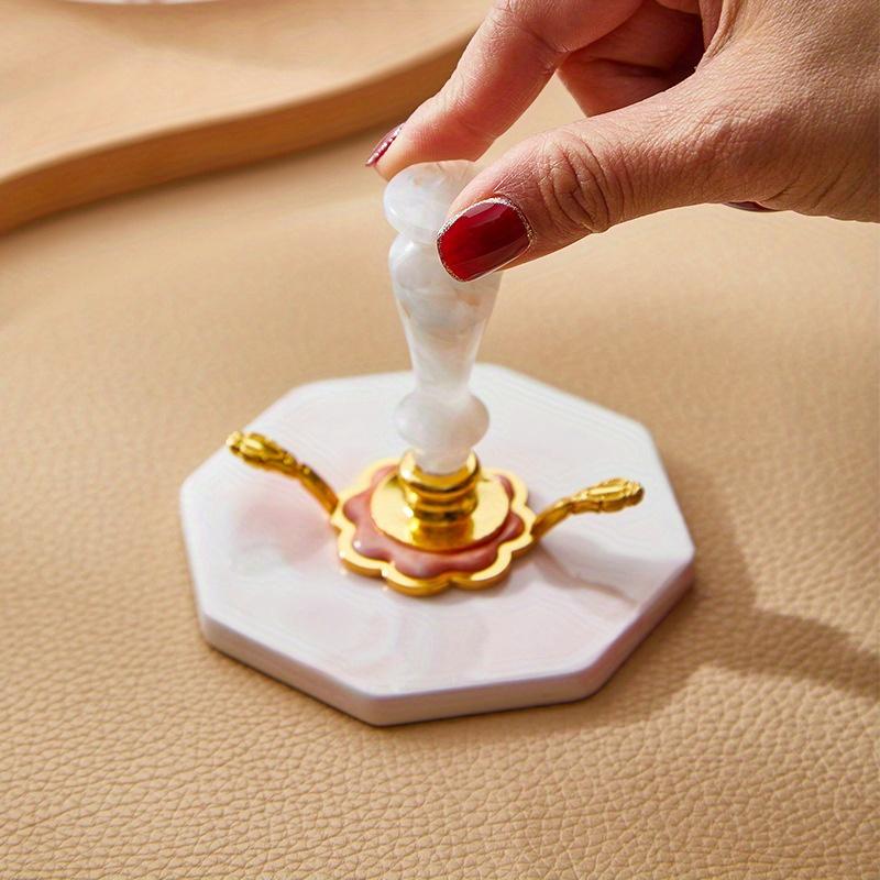 2PCS Lacquer Wax Mold Hardware Pattern Circle Mold Lacquer Seal Stamping and Shaping Device Metal Wax Sealing Mold