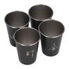 4 Pcs 350ml 304 Stainless Steel Water Cup Coffee Mug Bottle for Barbecue Beer Travel Outdoor Black