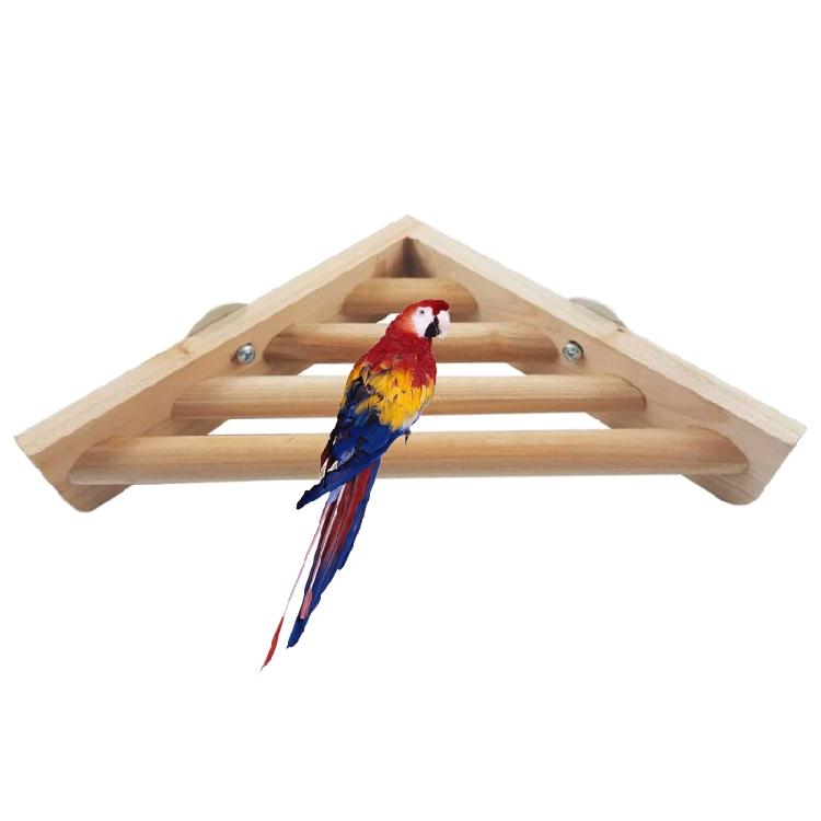 Bird Wood Perch Corner Shelf Platform for Hamster Lovebird Finch Conure Budgie