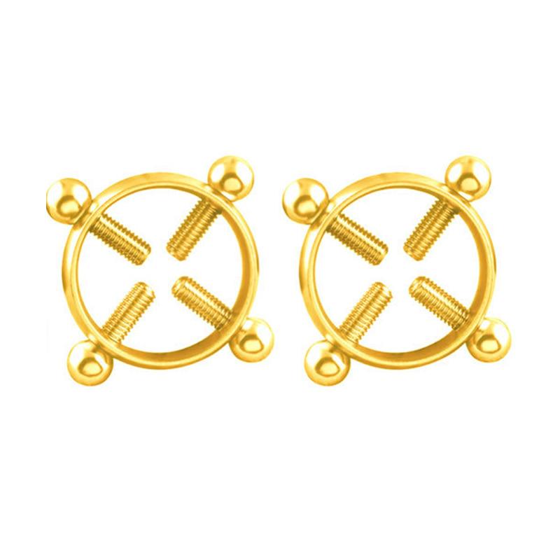 1 pár 2 ks Nerezová ocel Kulatý Nepropichující Kroužek na bradavky Ochranný štít Body Piercing Šperky Svorky bradavek Hra pro dospělé pro ženy