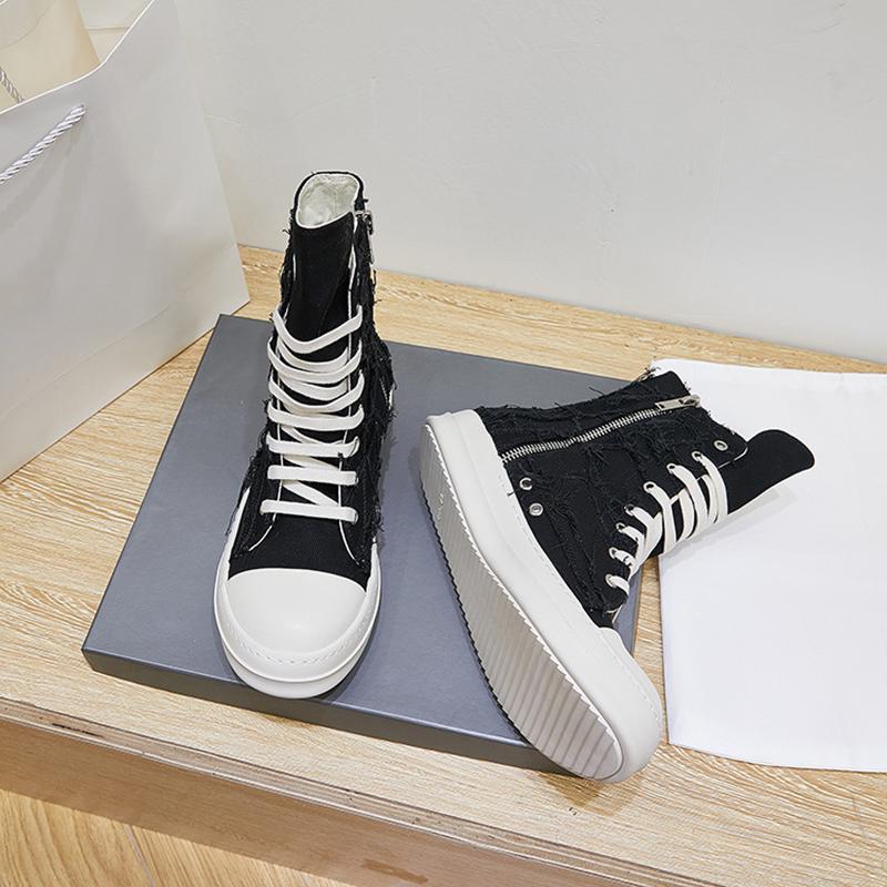 Nové designové jarní letní vysoké plátěné střapcové ležérní boty pro muže a ženy kulatá špička plochá podrážka šněrovací boty unisex