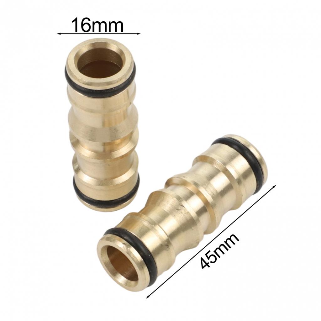 Solid Brass Double Male Hose End Connectors for Quick Hose Connections 2 Pack