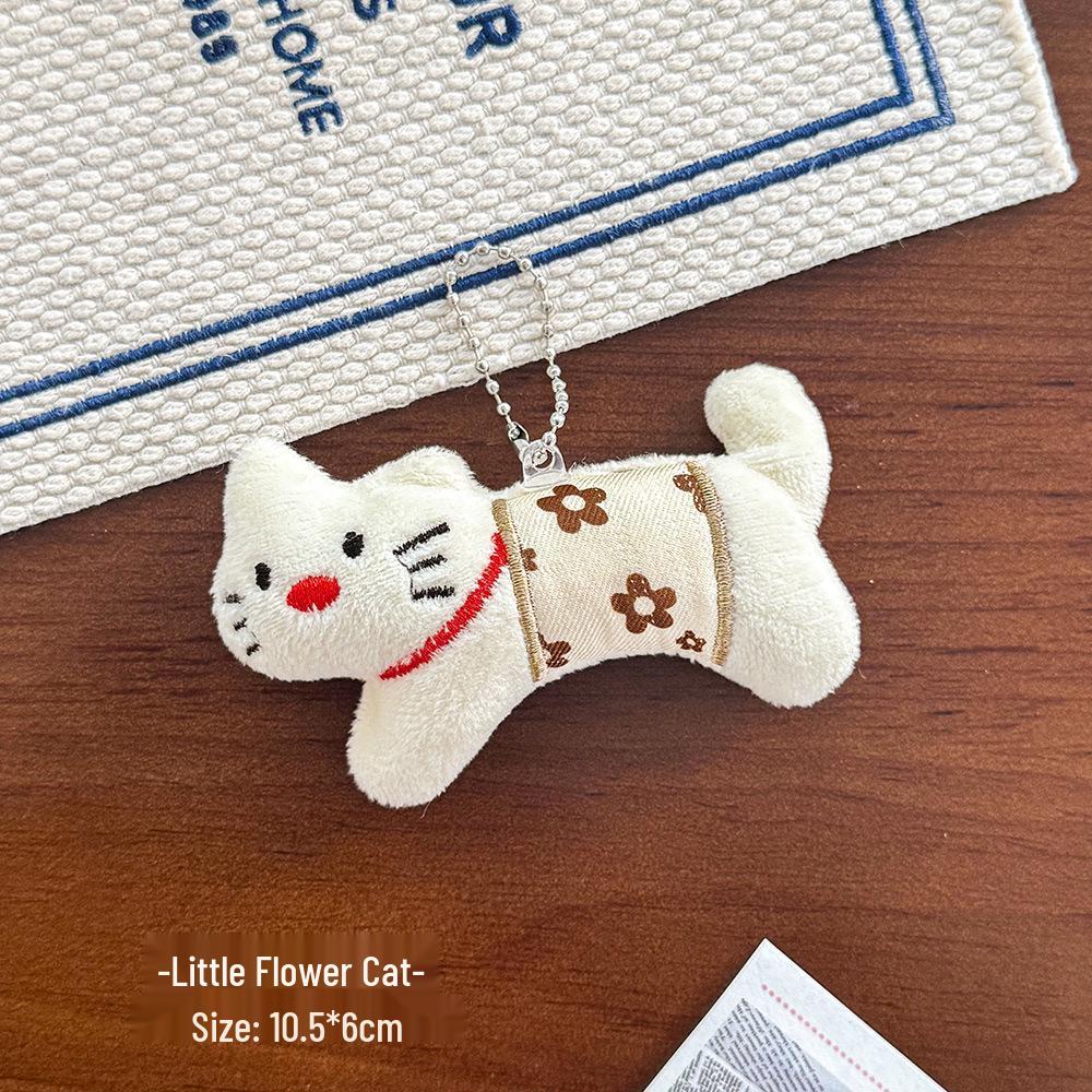 Cute Puppy Plush Keychain Ornament - Cartoon Figure Decoration for Bags or Gifts