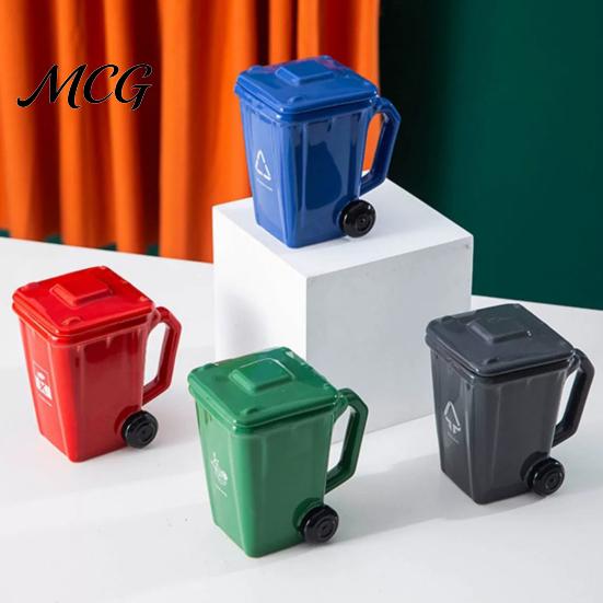 Trash Can Style Mug with Lid Funny Bin Ceramic Lid, Novelty Garbage Drinking Tea Cup Educational Handle, Recycling Coffee Mug, Gag Gifts for