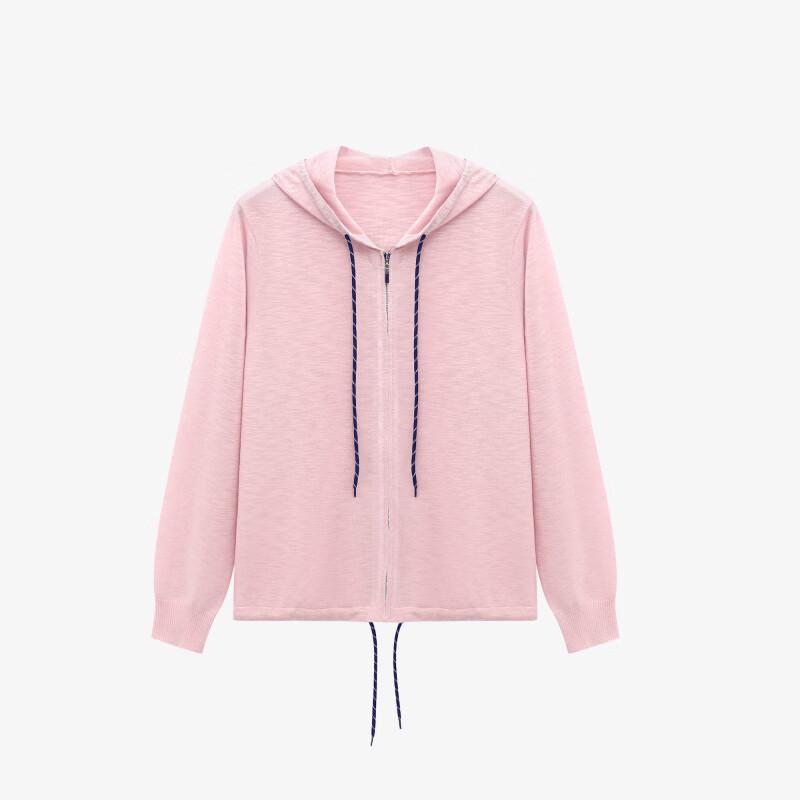 Basic House Women's Hooded Zipper Knit Cardigan Jacket