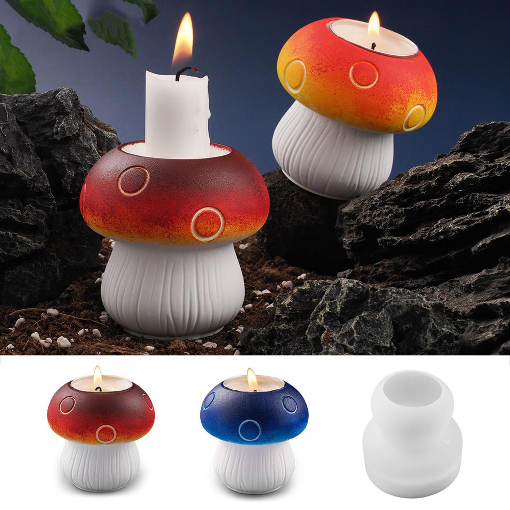 Multifuntional Mold Candle Base Molds Crafting Moulds Mushroom Shape Candlestick Molds Silicone Candle Bracket Molds