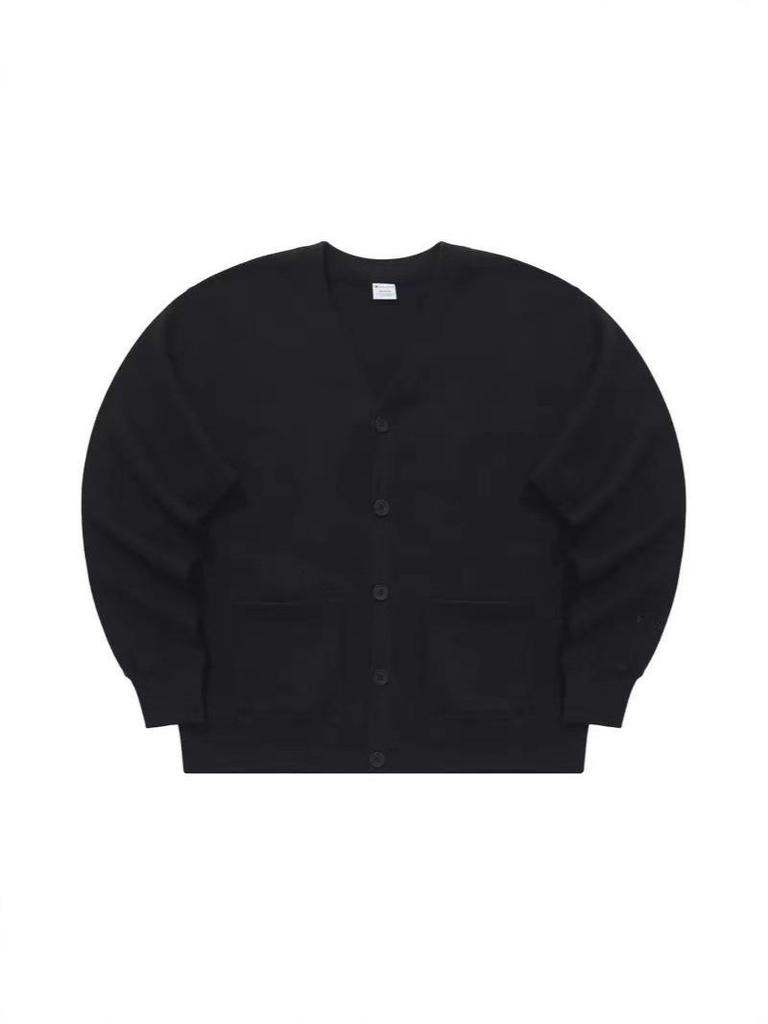 V-neck Loose Knit Cardigan for Couples - Unisex Outerwear for Spring & Autumn