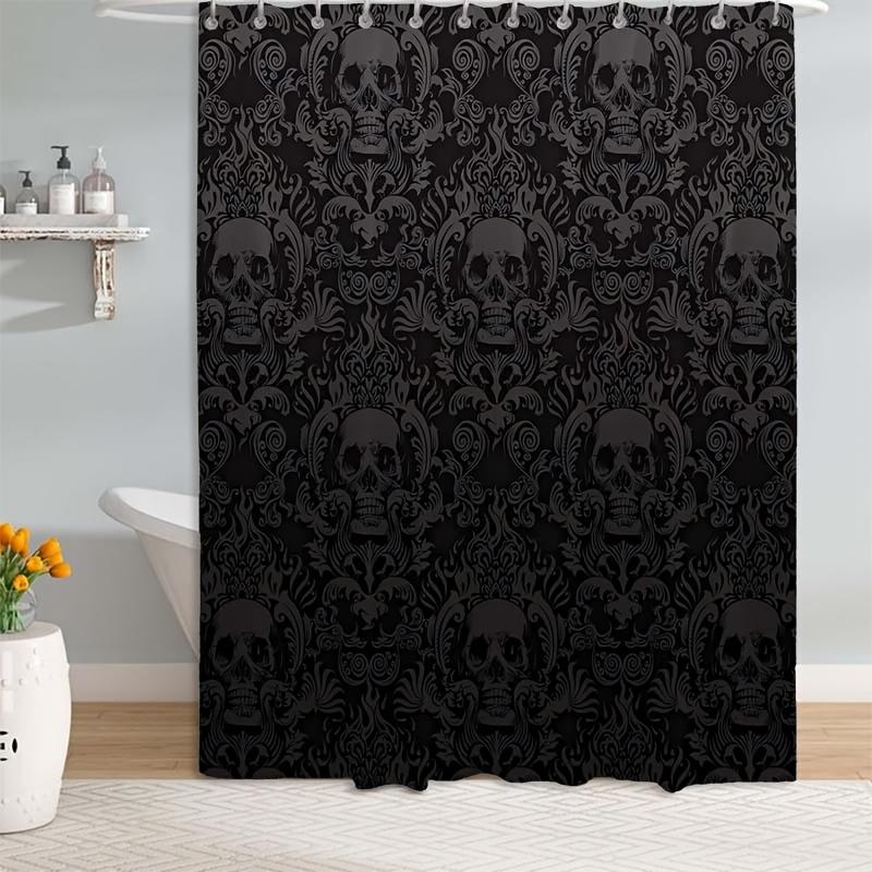 Eternal Gothic Elegance Wall Tapestry for Bold Home Decor, Featuring an Intricate and Haunting Design of Repeating Skulls W90XH180cm