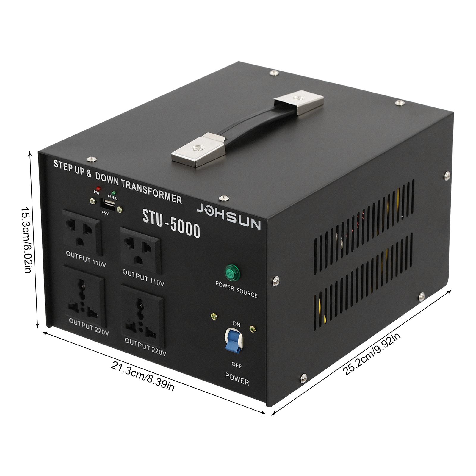 

Потужність 5000 Вт Підвищувальний трансформатор напруги Електричний перетворювач USB 110 до 220 В перетворювач напруги Машини чорний