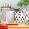 Foldable Waterproof Cotton Linen Storage Basket for Laundry