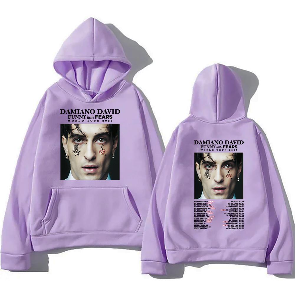 Damiano David World Tour 2025 Hoodie Funny Little Fears Men/women Hoodies Harajuku Aesthetic Winter Clothes Pullover Sweatshirt