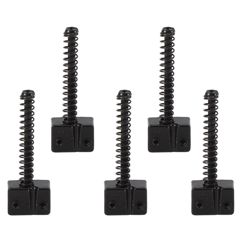 5PCS Metal String Saddles Spring Screws String Saddles for Bass Electric Bass Guitar