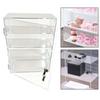 Acrylic Display Cabinet with Lock And Key, Stackable, Dustproof, Removable, Desk Organizer Box,