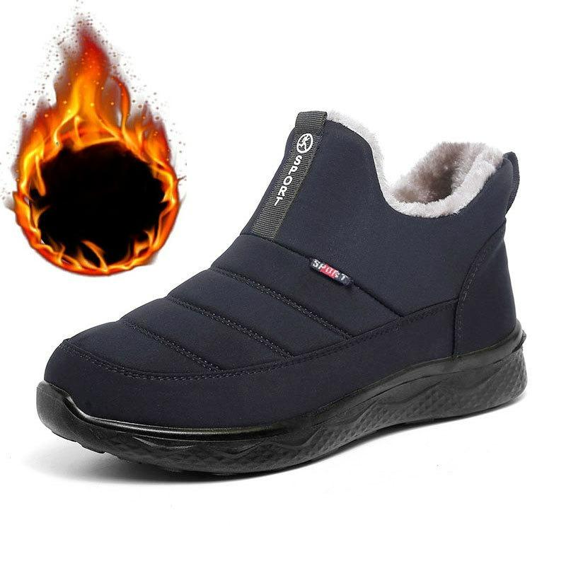 Winter Herren- und Damen-Baumwollstiefel, Warme und rutschfeste Übergrößen-Schneestiefel, Modische Baumwollschuhe