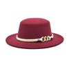 Flat top Fedora Hat Wide Brim Panama Hat Has Belt for Easy Pick Wool British Jazz 21-23 inches for Woman Men NEW 2021