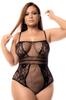 Plus Size Body Black Mesh Mal1103 Xblk