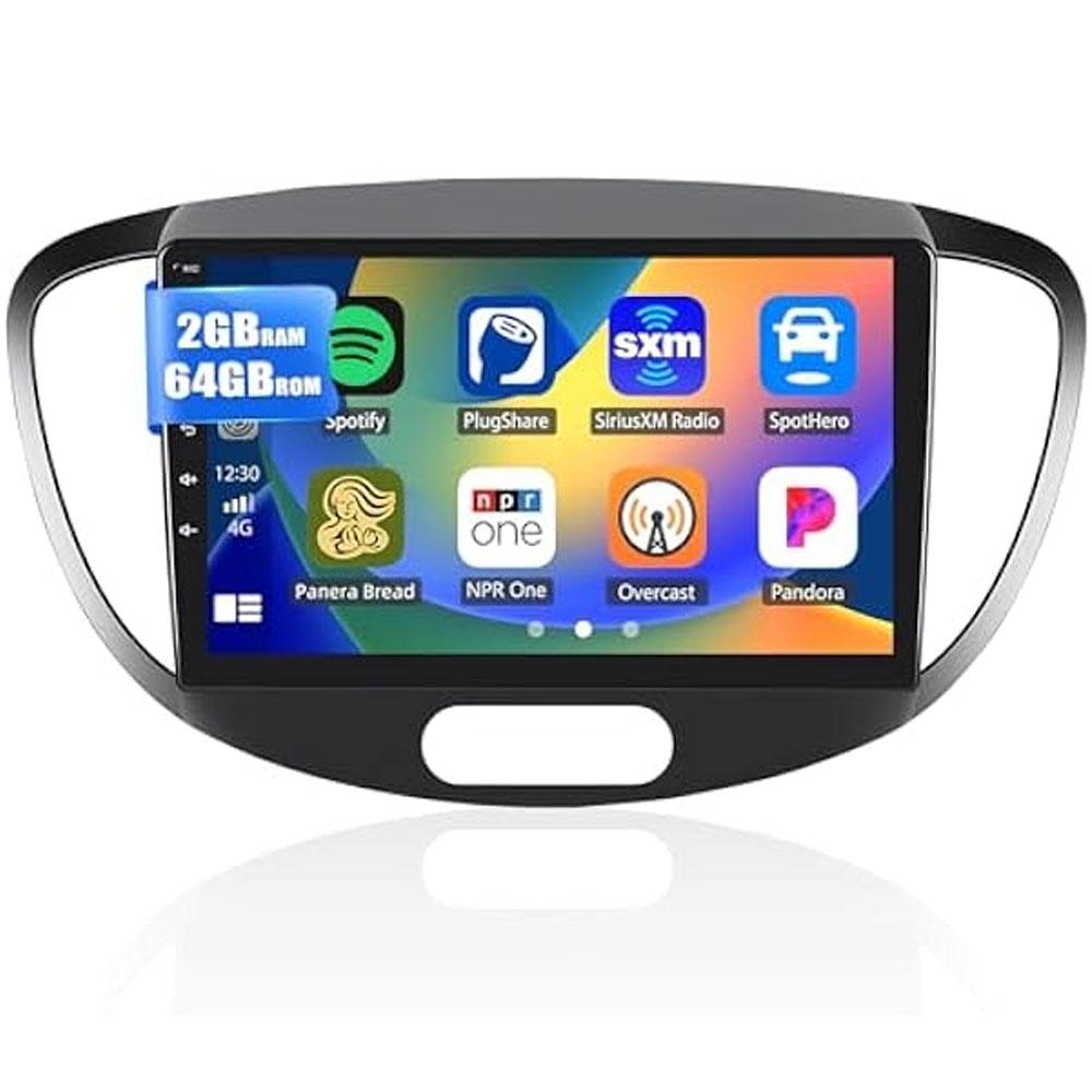 9in Car Radio Stereo For Hyundai I10 2007-2013 4+64G GPS Navigation Head Unit Android 15 Bluetooth WiFi Radio Multimedia Player