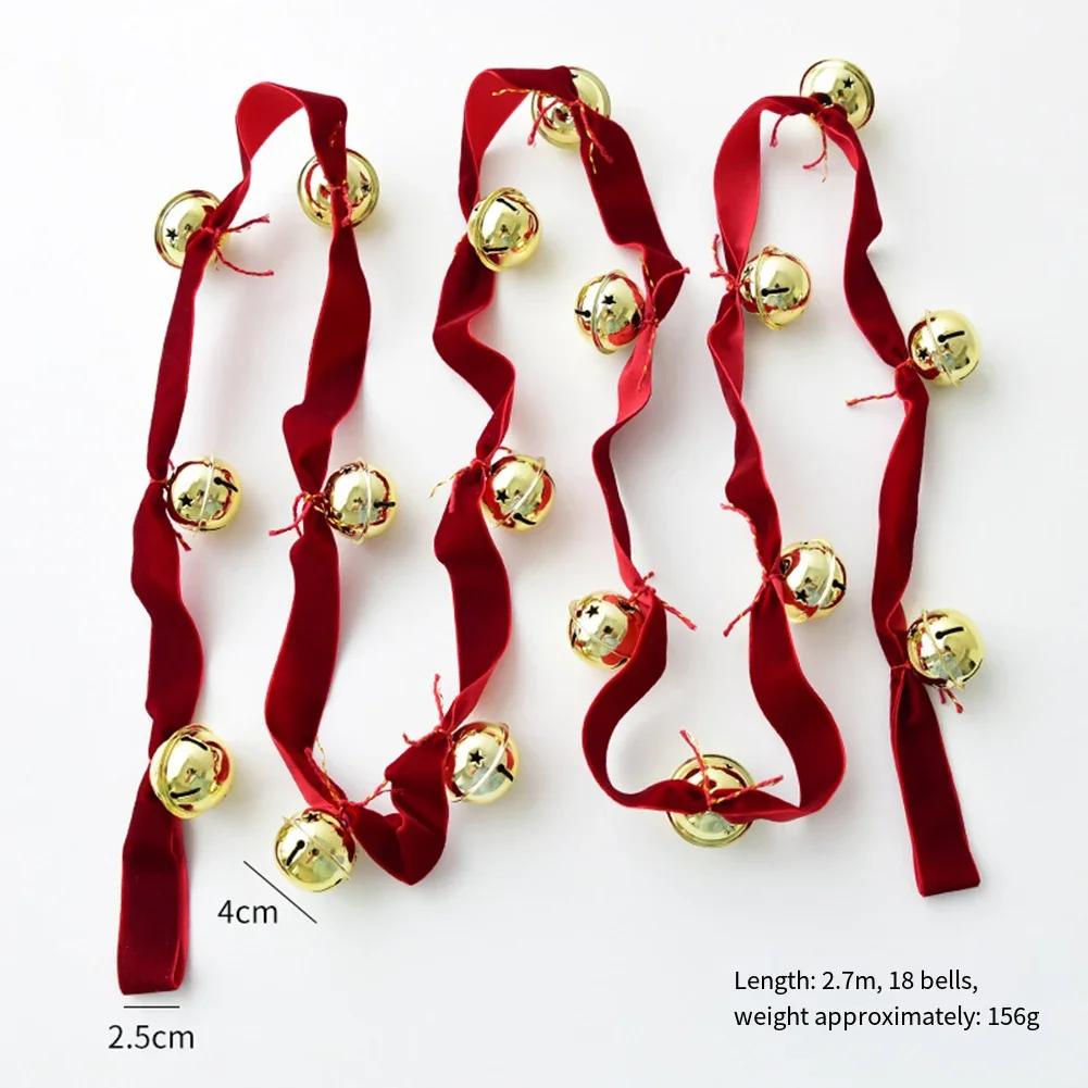 Christmas Celebration 2.7m Long Bell String Festive String Elegant Design Joyful Atmosphere Multifunctional Use