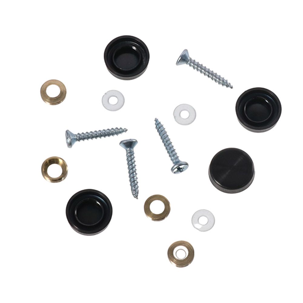 20 PIÈCES Cache-vis décoratifs en acier inoxydable, Vis pour miroir 16 mm, Vis décoratives pour miroir avec capuchons, Fixations, Noir mat