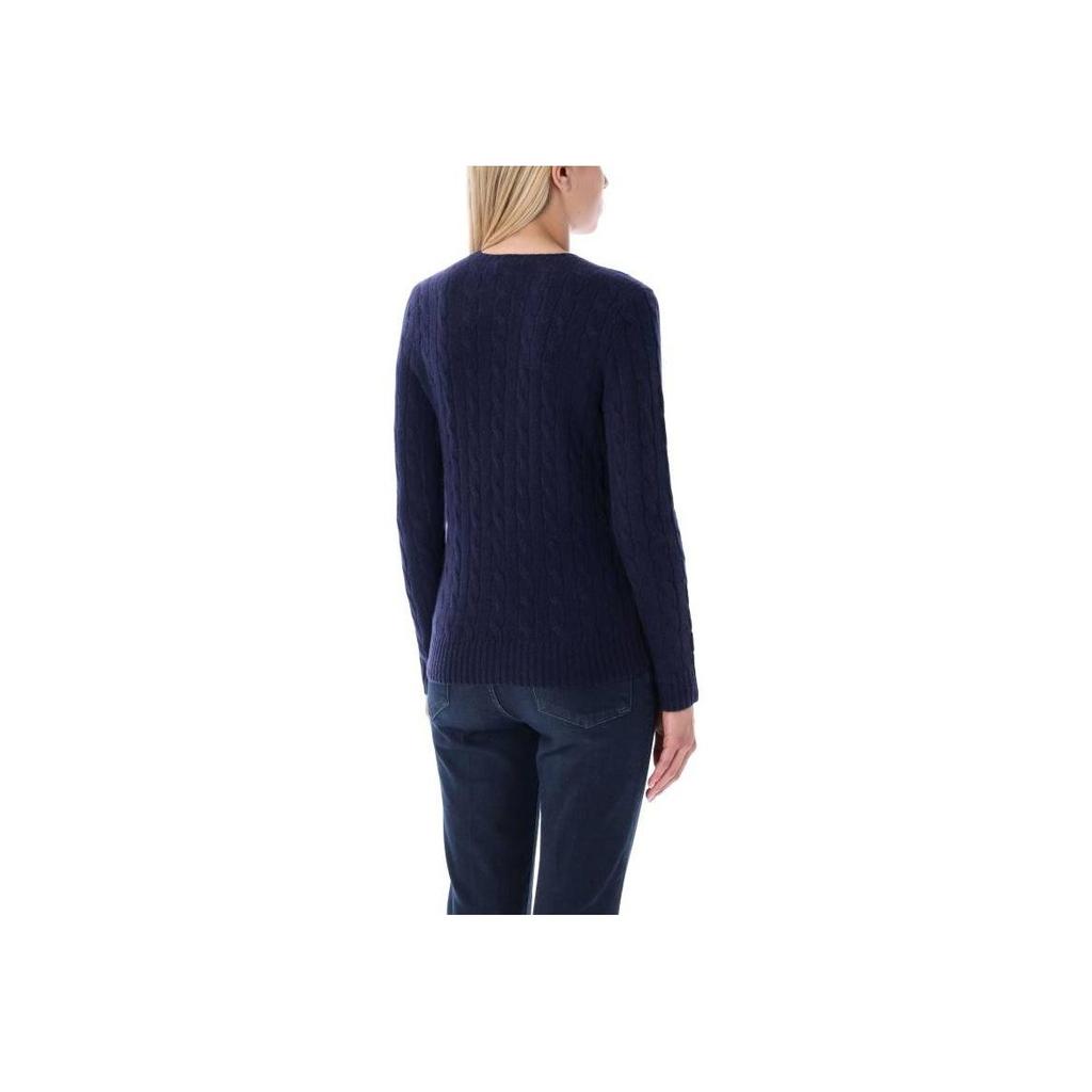 Polo Ralph Lauren Solid Color Crew Neck Long Sleeve Wool Sweater Women Sweater Blue 211875831-007