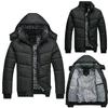 Black Mens Puffer Jacket Warmer Overcoat Outwear Padded Hooded Coats Winter