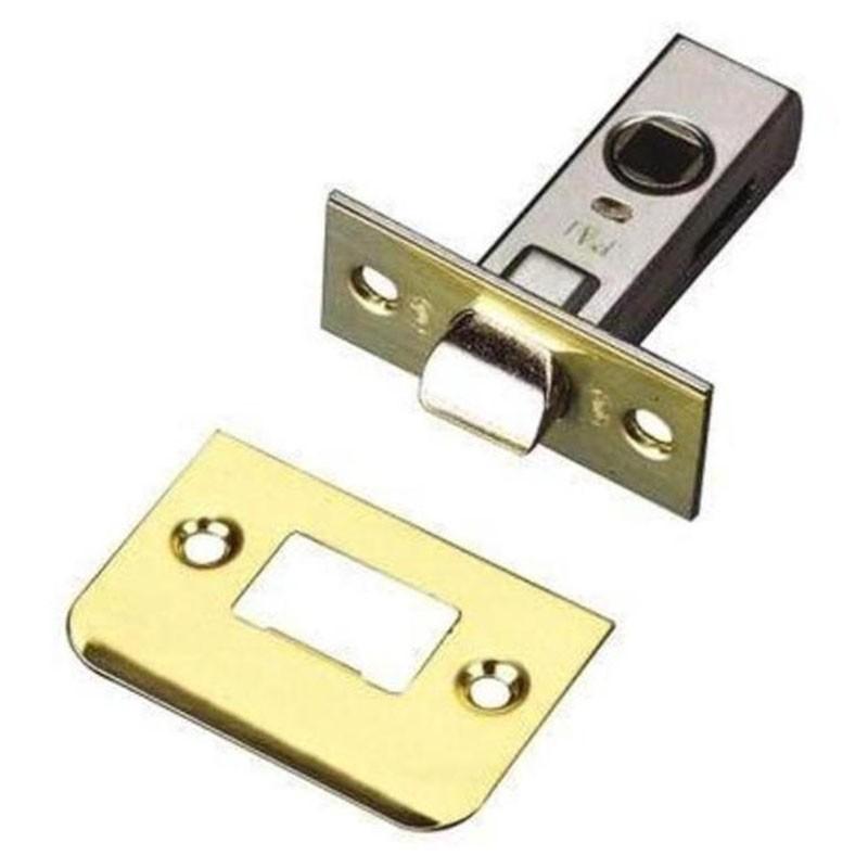 AMIG TUBULAR DOOR HANDLE STRAIGHT EDGE Nº6/45MM. BRASS PLATED SQUARE 8MM FRONT 57X25MM