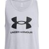 Under Armour UA Sportstyle Logo Print Sleeveless Hoodie Vest Men Tops Gray 1382883-035